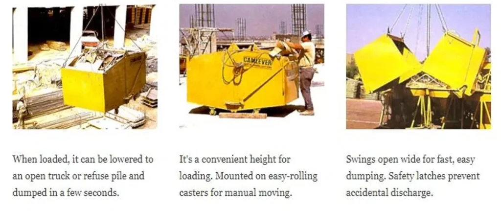 trash dumper for crane